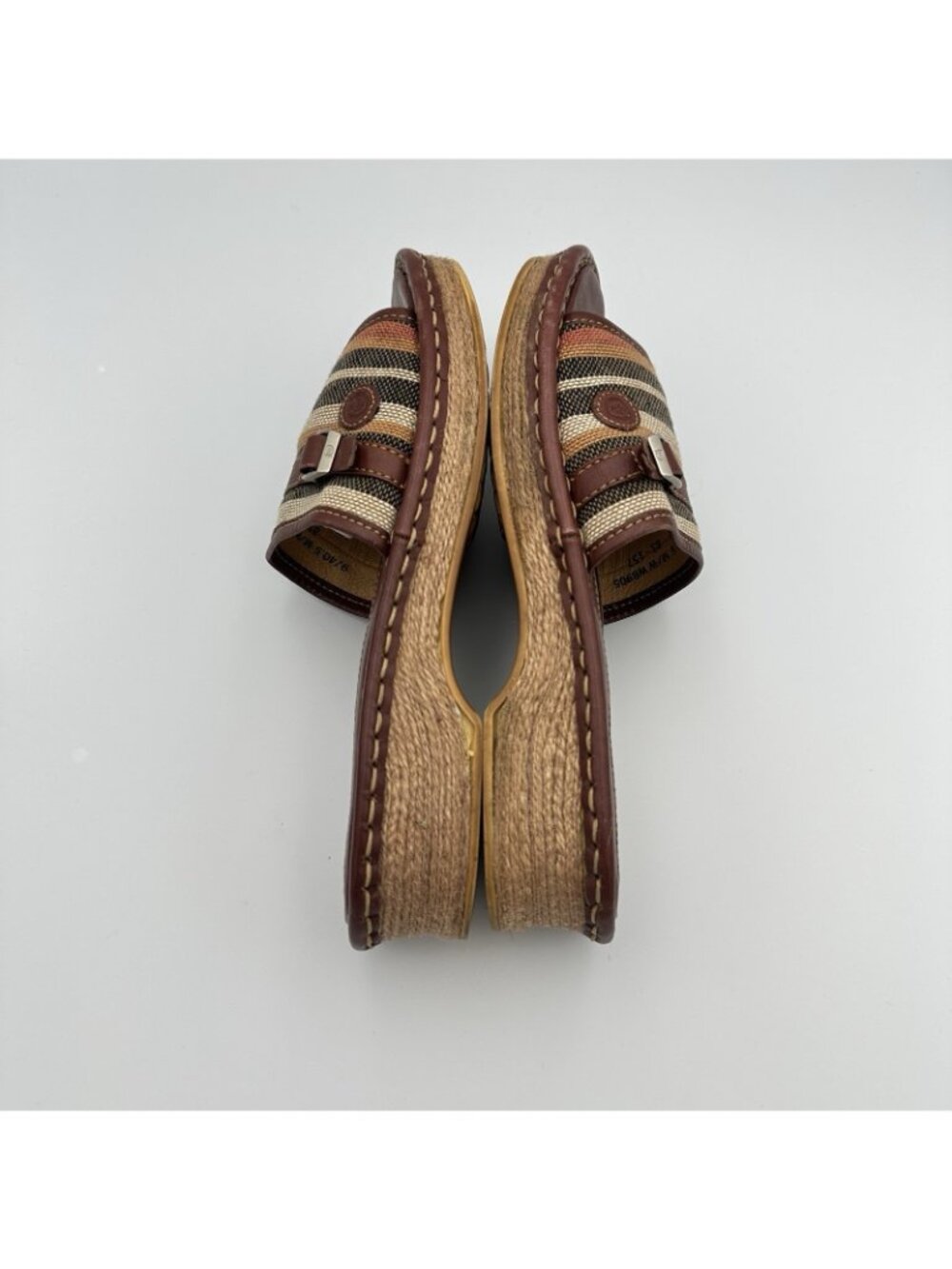 Born Drilles Women’s Size 9 US Brown Leather Espadrilles Slip On Sandals W8905 - Picture 9 of 14